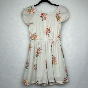Girls Old Navy white Floral Romper Sz XLarge (14-16)